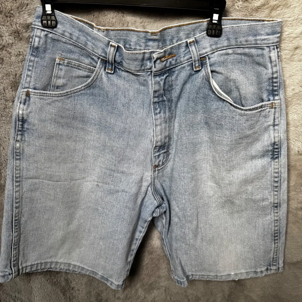 Wrangler Hero Originals Y2K‎ Light Wash Denim Jean Shorts Mens Size 36